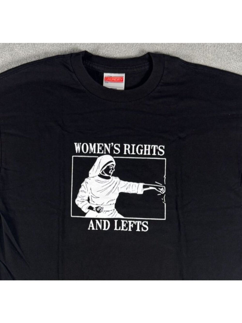 Womens Rights And Lefts Graphic T-Shirt Black 24hr Laundry 100% Cotton Womens  S